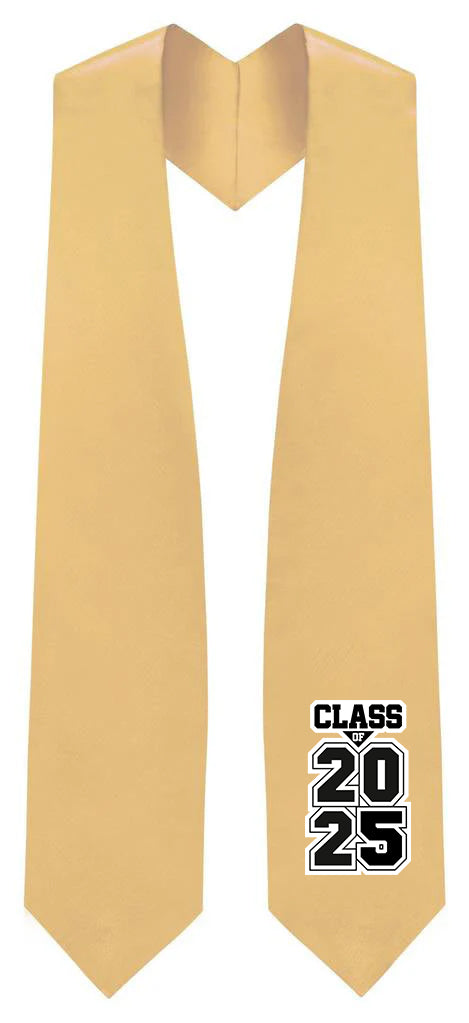 Antique Gold "Class of 2024/2025"  Graduation Stole