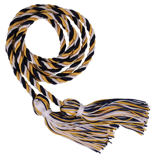 Gold, White and Black Three Color Graduation Honor Cord