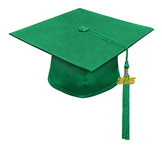 Matte Green High School Cap & Tassel