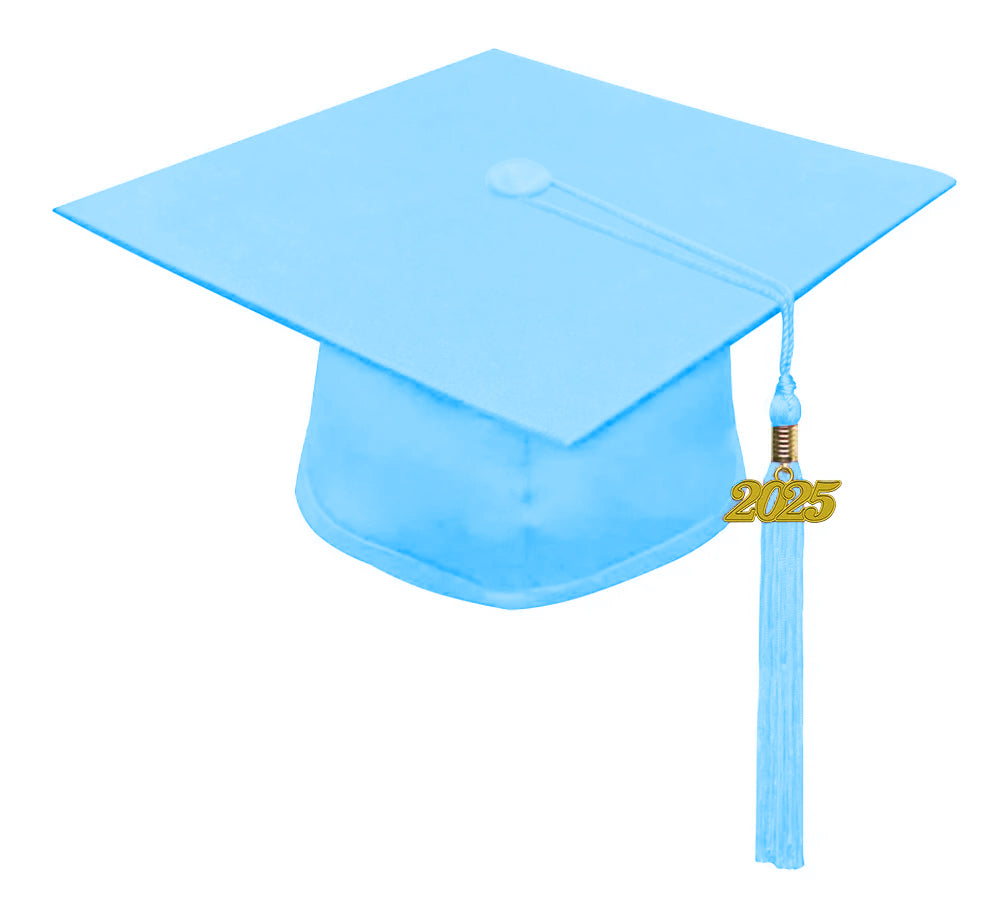 Child Matte Light Blue Graduation Cap & Gown - Preschool & Kindergarten