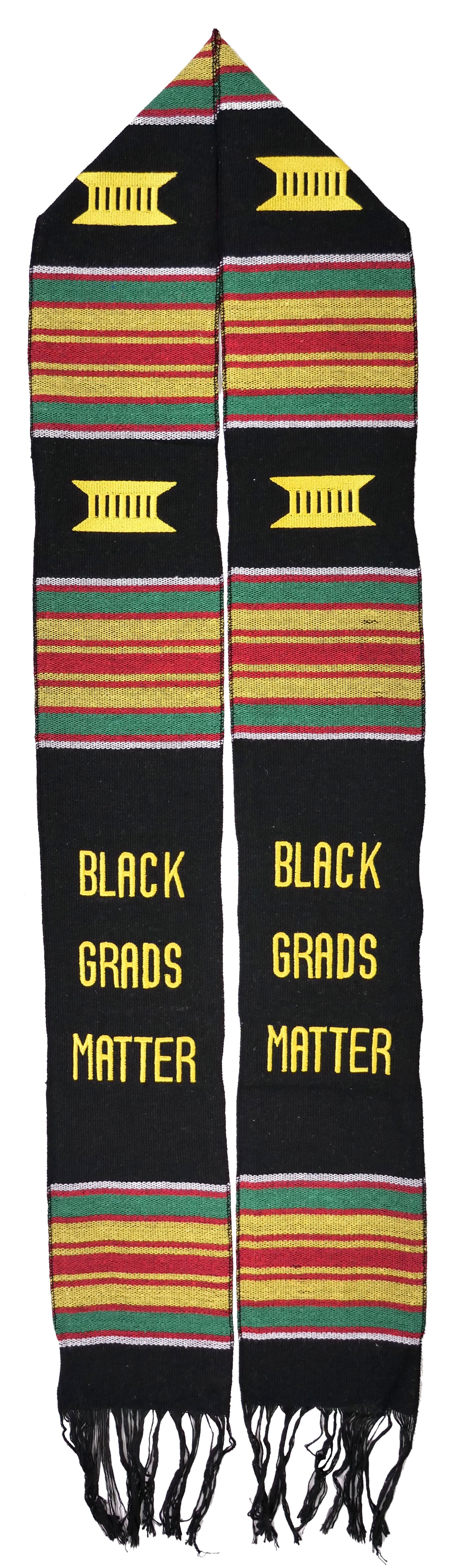 Black Grads Matter Handwoven Kente Cloth Graduation Stole