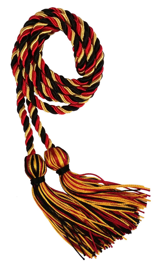 Black, Red and Gold Three Color Graduation Honor Cord