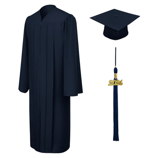 Matte Navy Blue Elementary Cap, Gown & Tassel