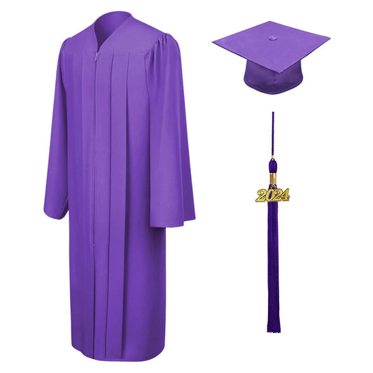 Matte Purple Elementary Cap, Gown & Tassel