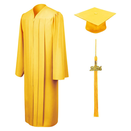 Matte Gold Middle School Cap, Gown & Tassel