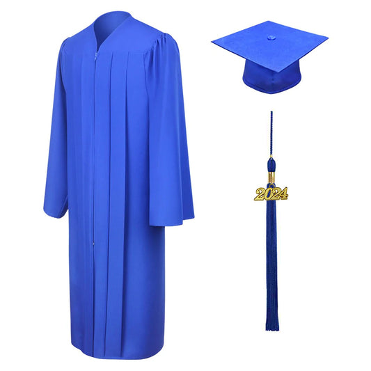 Matte Royal Blue Elementary Cap, Gown & Tassel