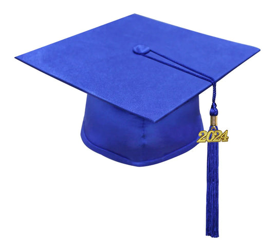 Matte Royal Blue Bachelors Degree Cap & Tassel - Graduation Caps