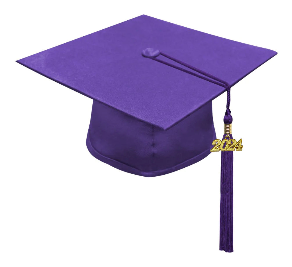 Matte Purple High School Graduation Cap and Gown
