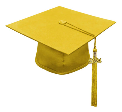 Matte Gold High School Graduation Cap and Gown
