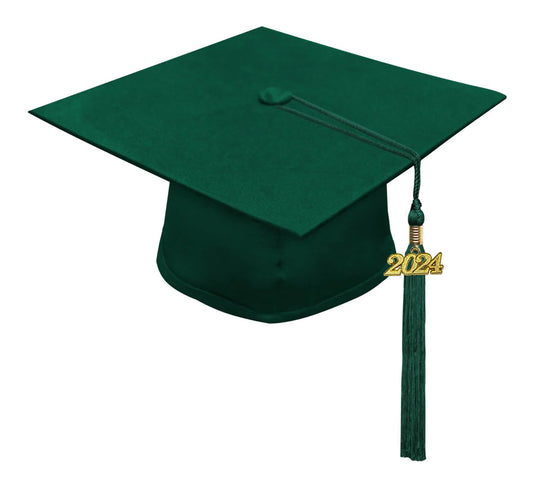 Matte Hunter Bachelors Degree Cap & Tassel - Graduation Caps