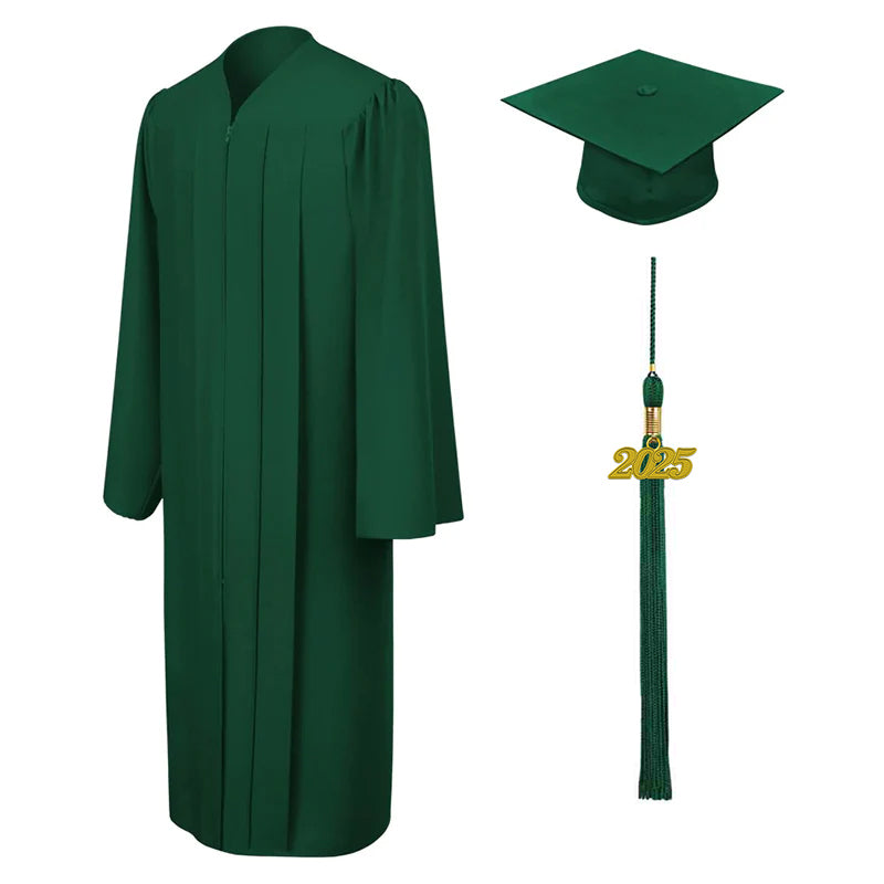 Matte Hunter Middle School Cap, Gown & Tassel