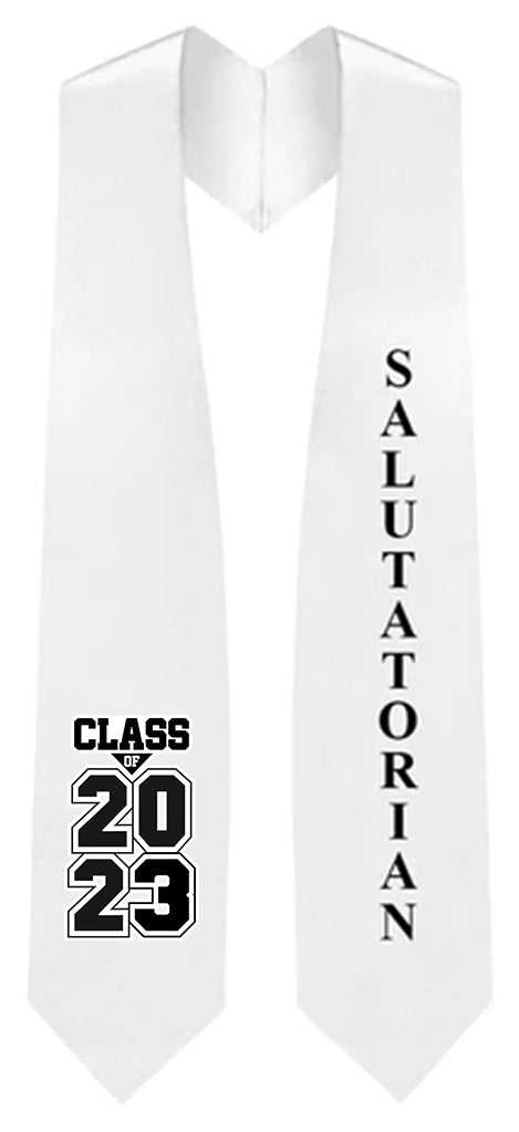 White Salutatorian Stole for Graduation