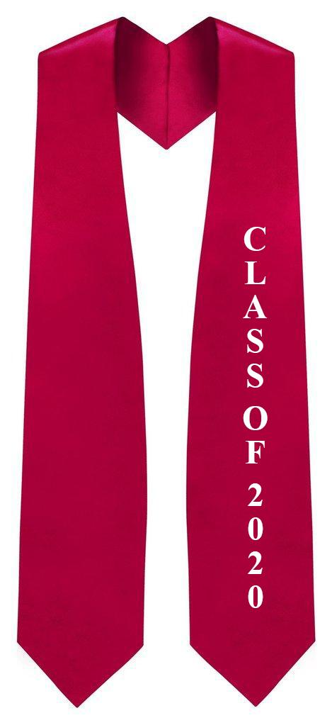 Red "Class of 2020" Graduation Stole - Stoles.com