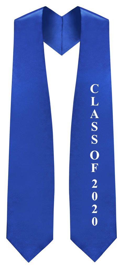 Royal Blue "Class of 2020"  Graduation Stole - Stoles.com