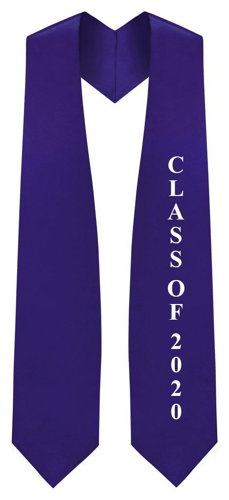 Purple "Class of 2020" Graduation Stole - Stoles.com