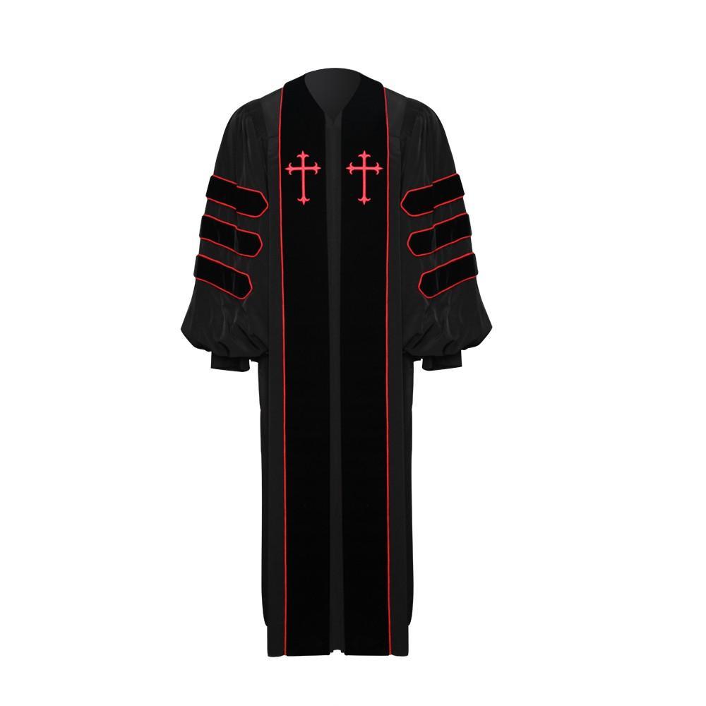 Black Dr. of Divinity Clergy Robe - Churchings